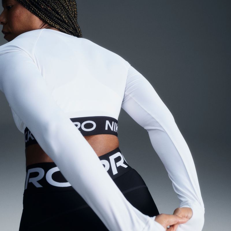Camiseta-Manga-Larga-nike-para-mujer-Nike-Pro-Df-365-Crop-Ls-para-entrenamiento-color-blanco.-Detalle-7