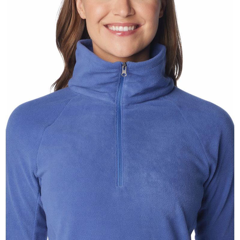 Buzo-columbia-para-mujer-Glacial-Iv-1-2-Zip-para-moda-color-azul.-Reverso-Sin-Modelo