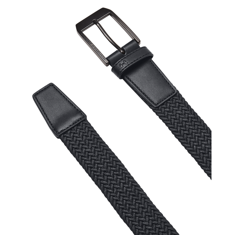 Cinturon-under-armour-para-hombre-M-Braided-Golf-Belt-para-golf-color-negro.-Frente-Sin-Modelo
