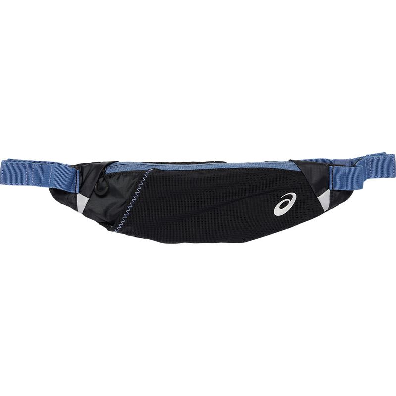 Canguro-asics-unisex-Waist-Pouch-M-para-correr-color-negro.-Frente-Sobre-Modelo