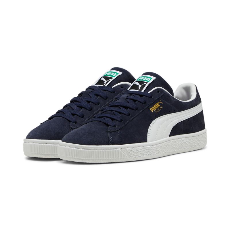 Tenis-puma-para-hombre-Suede-Classic-para-moda-color-azul.-Par-Alineados
