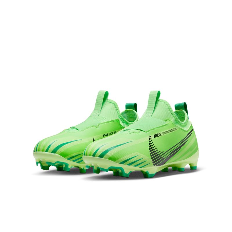 Guayos-nike-para-niño-Jr-Zoom-Vapor-15-Acad-Mds-Fgmg-para-futbol-color-verde.-Par-Alineados