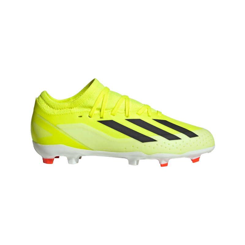 Guayos-adidas-para-niño-X-Crazyfast-League-Mg-para-futbol-color-amarillo.-Lateral-Externa-Derecha