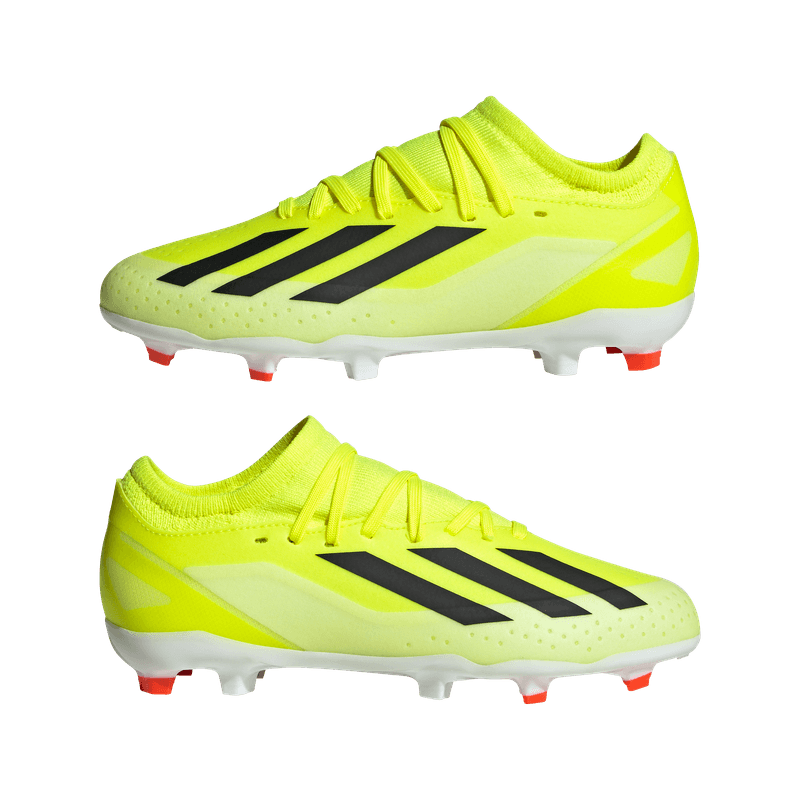 Guayos-adidas-para-niño-X-Crazyfast-League-Mg-para-futbol-color-amarillo.-Par-Alineados