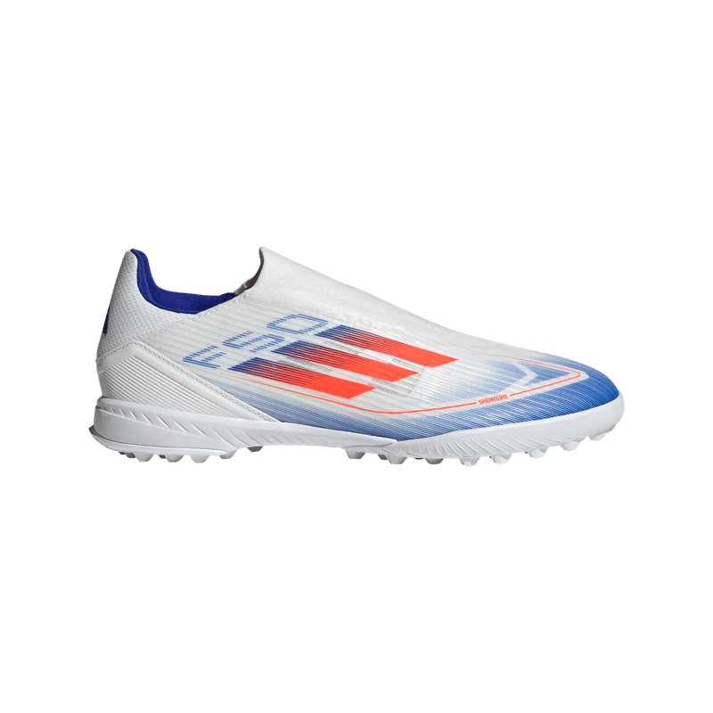 Guayos-adidas-para-hombre-F50-League-Ll-Tf-para-futbol-color-blanco.-Lateral-Externa-Derecha