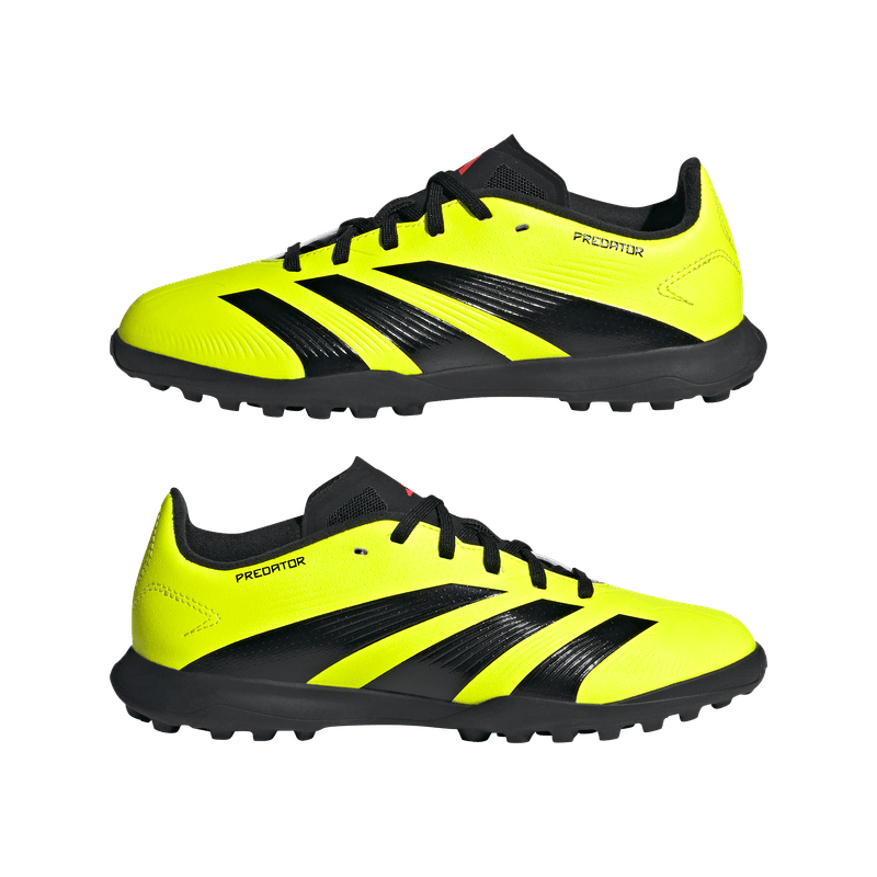 Guayos-adidas-para-niño-Predator-League-Tf-para-futbol-color-amarillo.-Par-Alineados