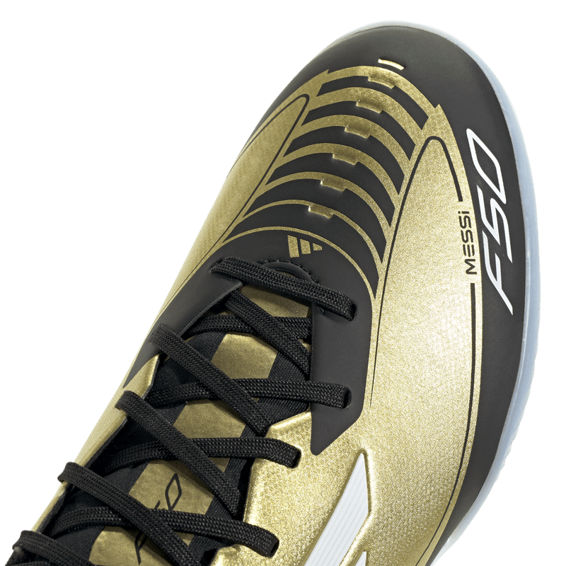 Guayos-adidas-para-hombre-F50-League-Tf-Messi-para-futbol-color-amarillo.-Detalle-1