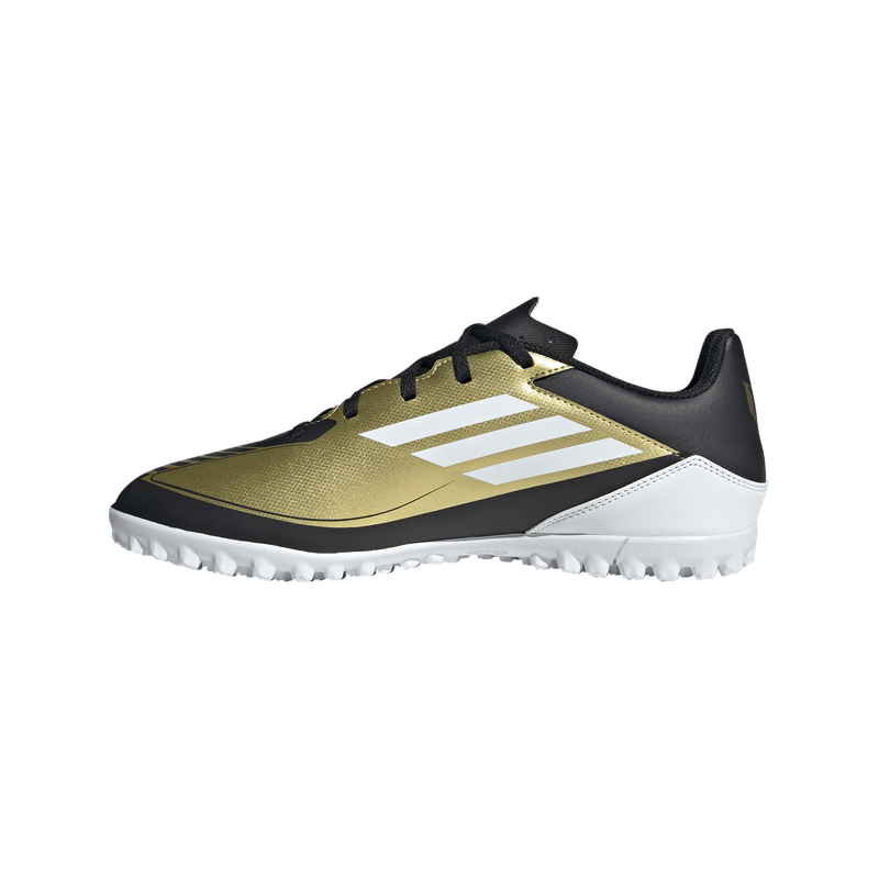 Guayos-adidas-para-hombre-F50-Club-Tf-Messi-para-futbol-color-amarillo.-Lateral-Interna-Izquierda