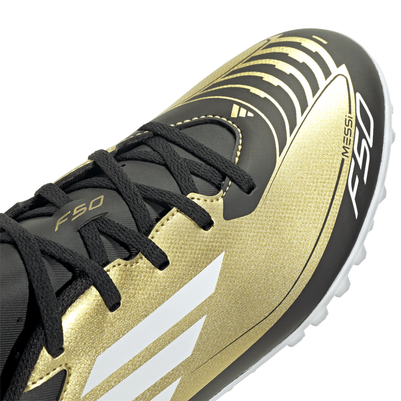 Guayos-adidas-para-hombre-F50-Club-Tf-Messi-para-futbol-color-amarillo.-Detalle-1