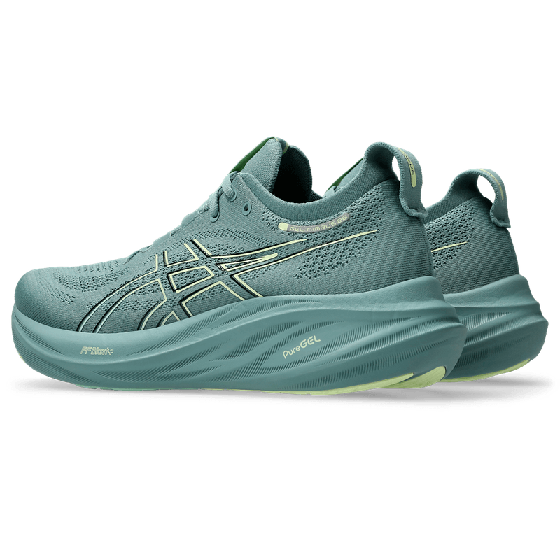 Tenis-asics-para-hombre-Gel-Nimbus-26-para-correr-color-verde.-Detalle-1