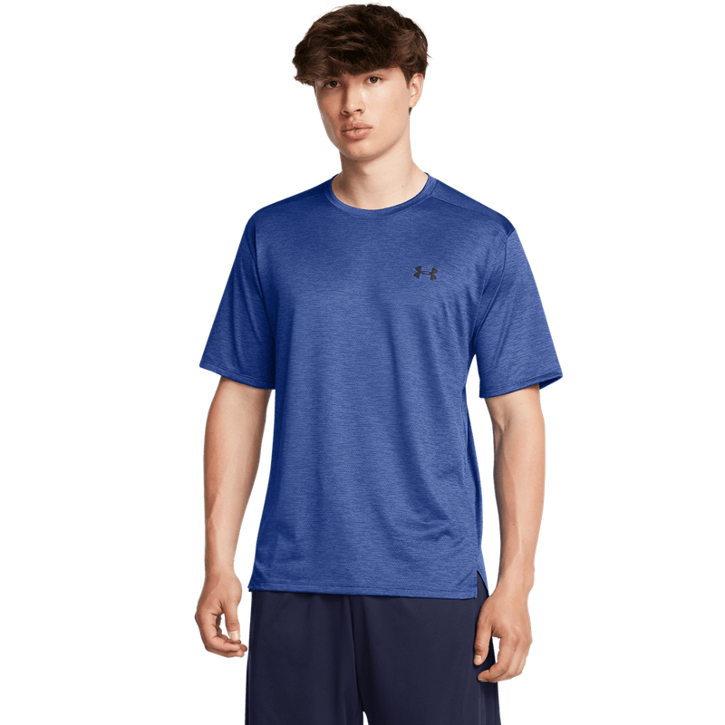 Camiseta-Manga-Corta-under-armour-para-hombre-Ua-Tech-Vent-Ss-para-entrenamiento-color-azul.-Frente-Sin-Modelo