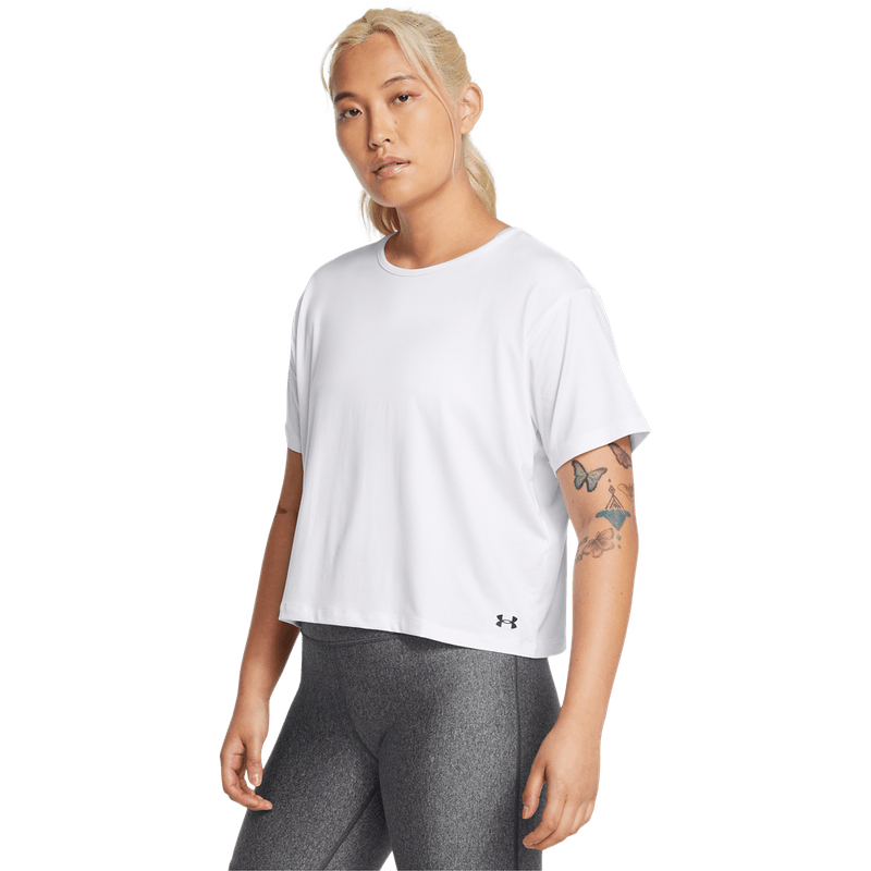 Camiseta-Manga-Corta-under-armour-para-mujer-Motion-Ss-para-entrenamiento-color-blanco.-Frente-Sin-Modelo