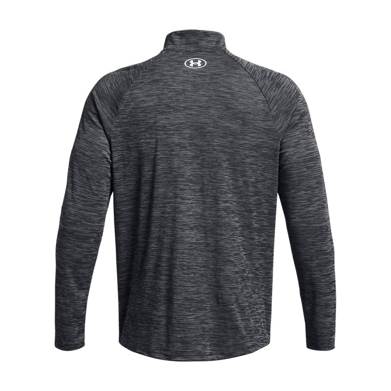 Camiseta-Manga-Larga-under-armour-para-hombre-Ua-Tech-Textured-1-2-Zip-para-entrenamiento-color-negro.-Reverso-Sin-Modelo