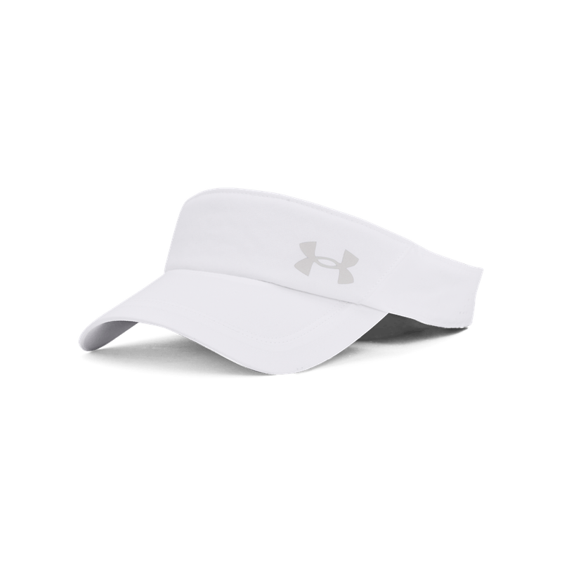 Visera-under-armour-para-mujer-W-Iso-Chill-Launch-Visor-para-correr-color-blanco.-Frente-Sin-Modelo