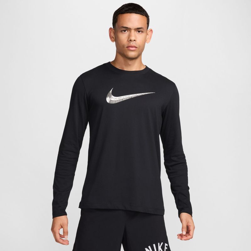 Nike M Nk Df Tee Ls Slub Lbr Gfx Camiseta Manga Larga negro de hombre para entrenamiento Referencia FZ8034 010 prochampions