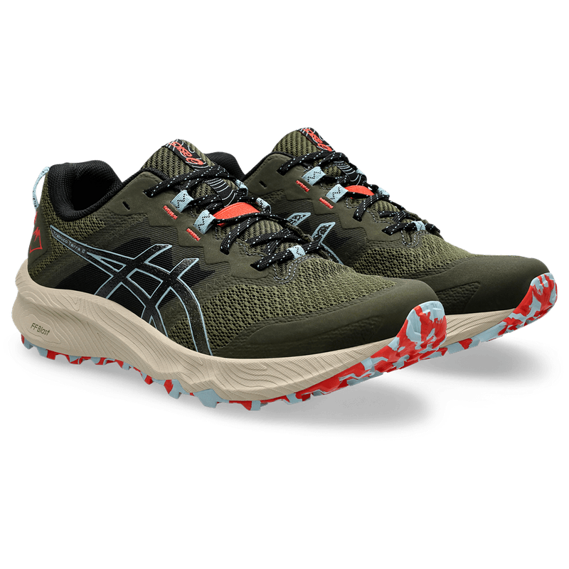 Tenis-asics-para-hombre-Trabuco-Terra-2-para-outdoor-color-verde.-Par-Alineados