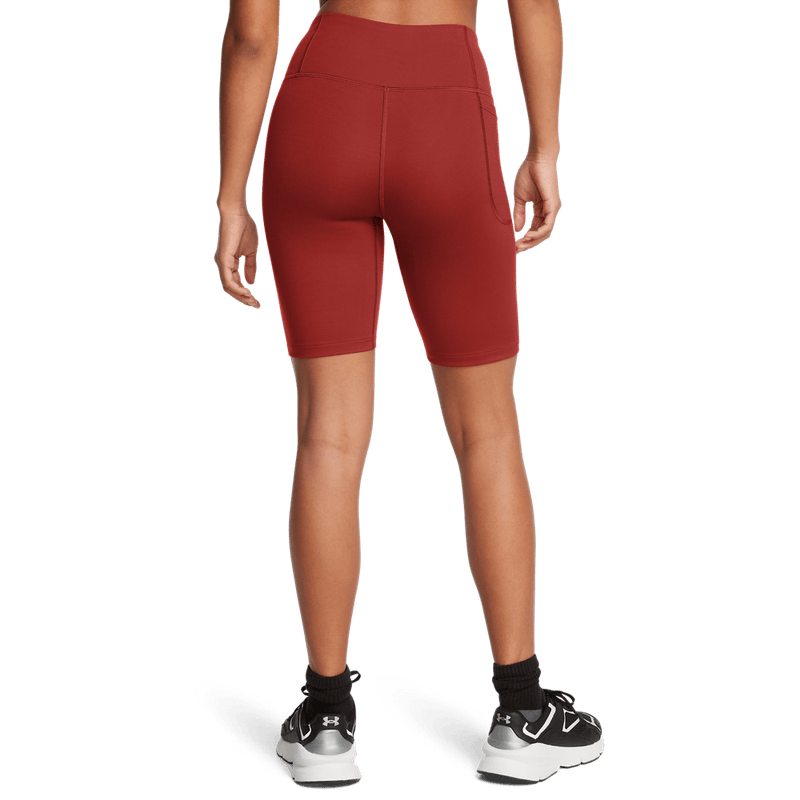 Licra-under-armour-para-mujer-Motion-Bike-Short-para-entrenamiento-color-naranja.-Reverso-Sin-Modelo