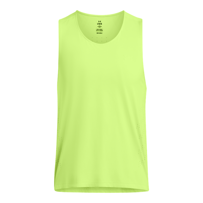 Camiseta-Manga-Sisa-under-armour-para-hombre-Ua-Launch-Elite-Singlet-para-correr-color-verde.-Frente-Sin-Modelo