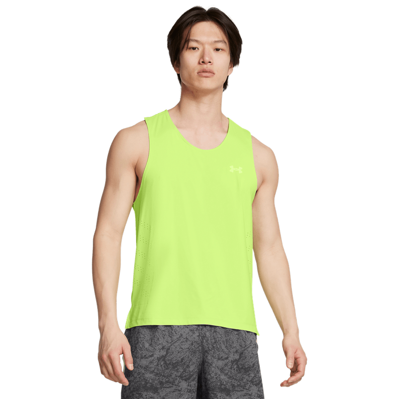 Camiseta-Manga-Sisa-under-armour-para-hombre-Ua-Launch-Elite-Singlet-para-correr-color-verde.-Frente-Sin-Modelo