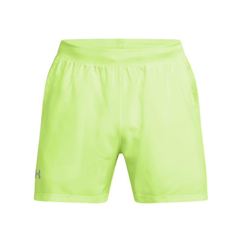 Pantaloneta-under-armour-para-hombre-Ua-Launch-Shorts-5In-para-correr-color-verde.-Frente-Sin-Modelo