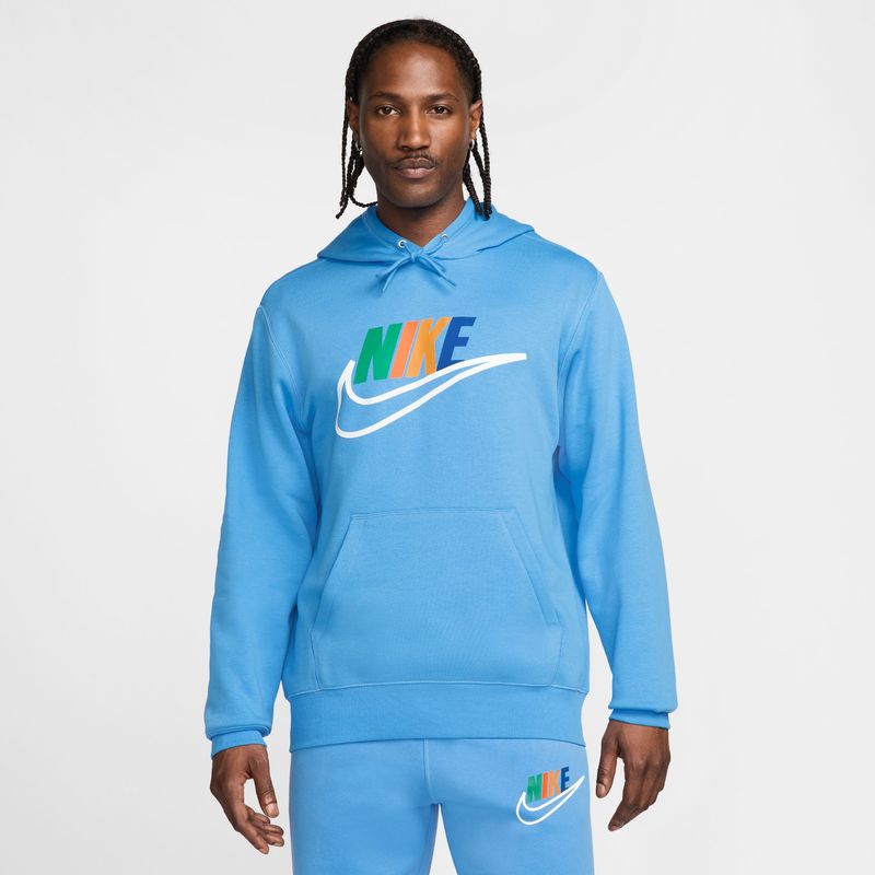 Hoodie-nike-para-hombre-M-Nk-Club-Bb-Hdy-Futura-Block-para-moda-color-azul.-Frente-Sobre-Modelo
