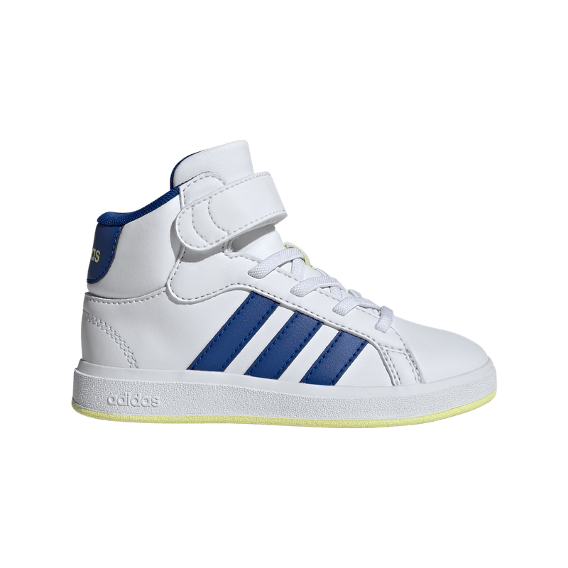 Tenis-adidas-para-niño-Grand-Court-Mid-K-para-moda-color-blanco.-Lateral-Externa-Derecha