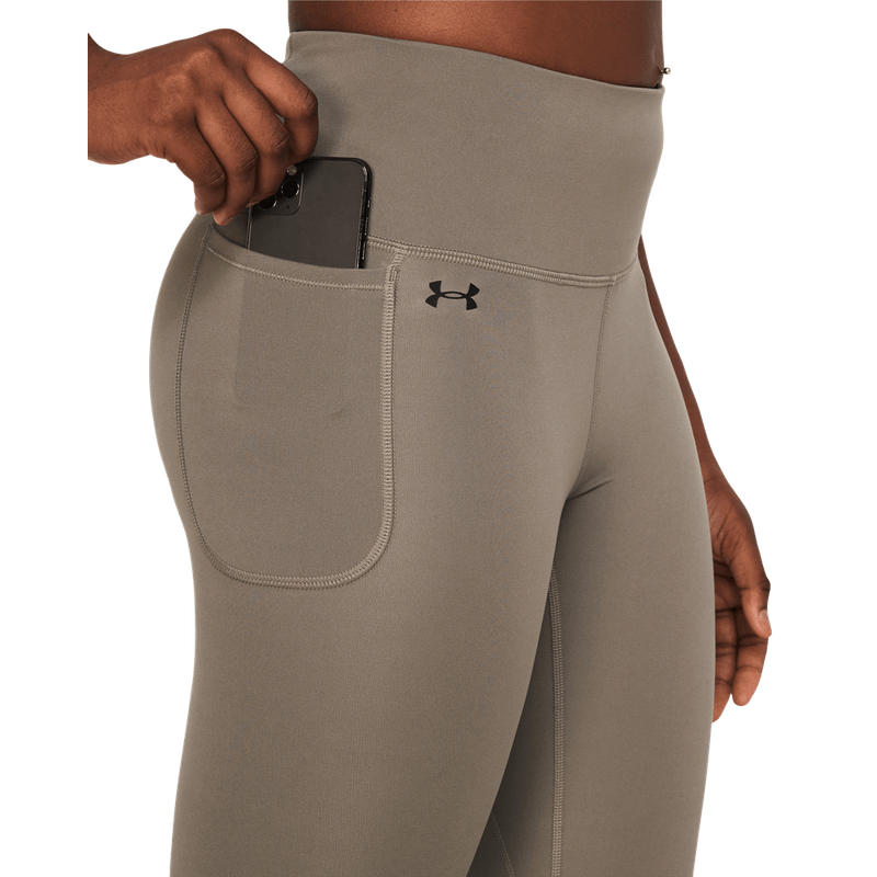 Licra-under-armour-para-mujer-Motion-Ankle-Leg-para-entrenamiento-color-cafe.-Bolsillo