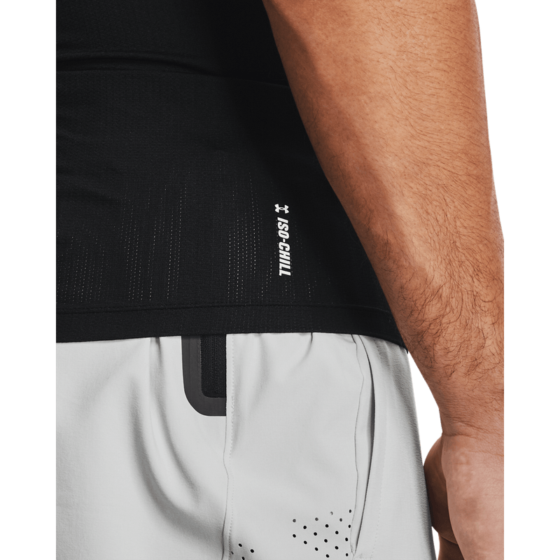 Camiseta-Manga-Corta-under-armour-para-hombre-Ua-Hg-Isochill-Comp-Ss-para-entrenamiento-color-negro.-Bolsillo