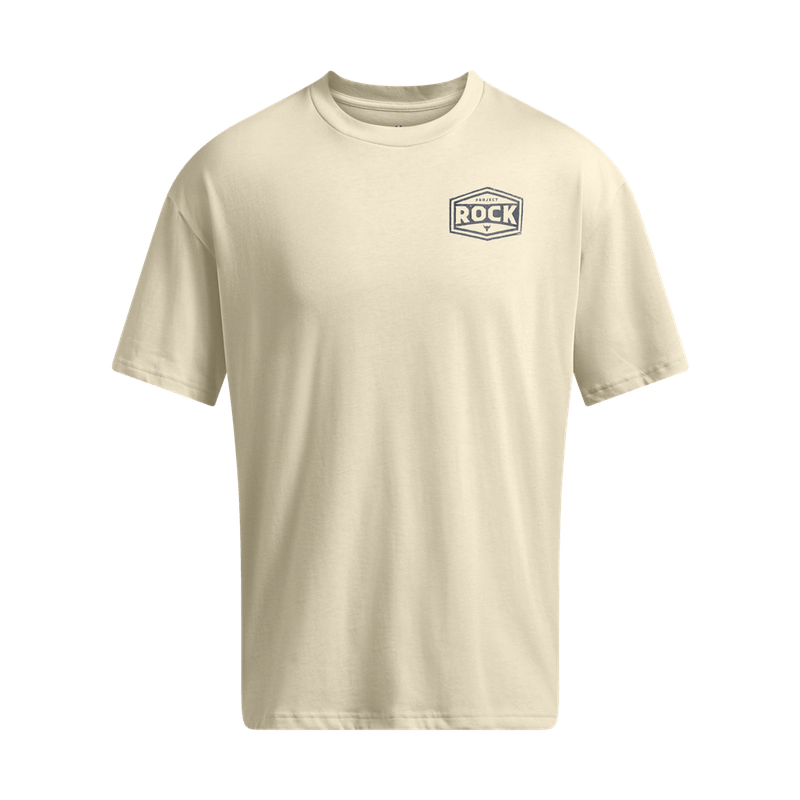 Camiseta-Manga-Corta-under-armour-para-hombre-Ua-Pjt-Rck-Hwt-Ss-Tools-para-entrenamiento-color-beige.-Frente-Sin-Modelo