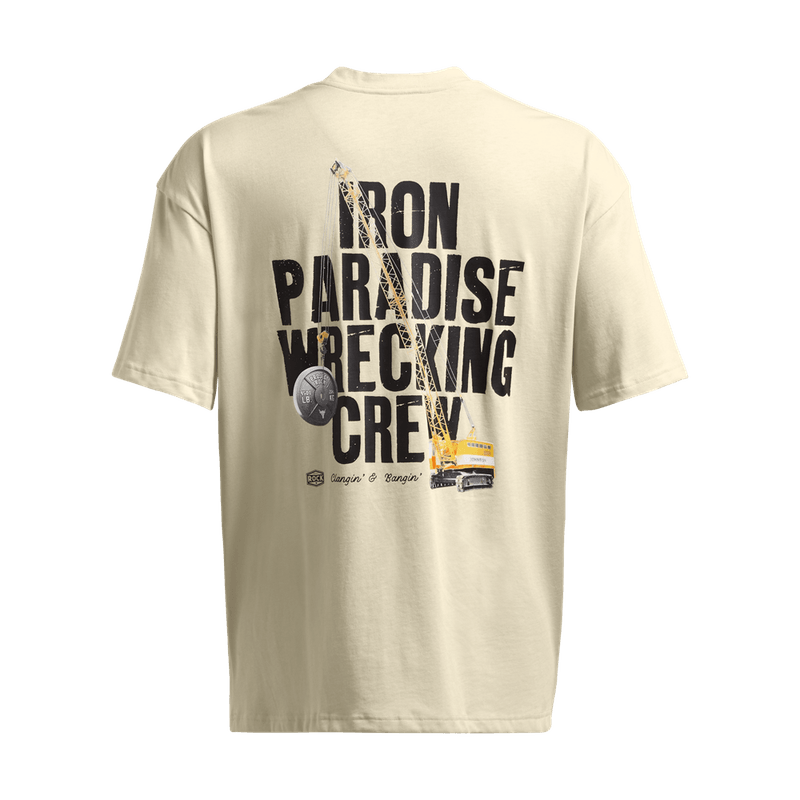 Camiseta-Manga-Corta-under-armour-para-hombre-Ua-Pjt-Rck-Hwt-Ss-Tools-para-entrenamiento-color-beige.-Reverso-Sin-Modelo