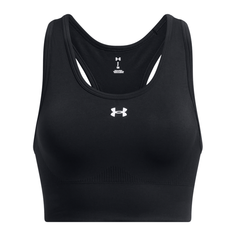 Top-under-armour-para-mujer-Vanish-Seamless-Mid-Bra-para-entrenamiento-color-negro.-Frente-Sin-Modelo