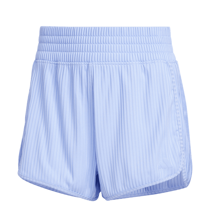 Pantaloneta-adidas-para-mujer-Pacer-Rib-Short-para-entrenamiento-color-azul.-Frente-Sin-Modelo