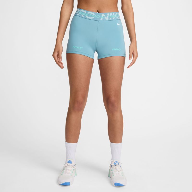 Licra-nike-para-mujer-W-Np-Df-Mr-3In-Short-Tt-para-entrenamiento-color-azul.-Frente-Sobre-Modelo