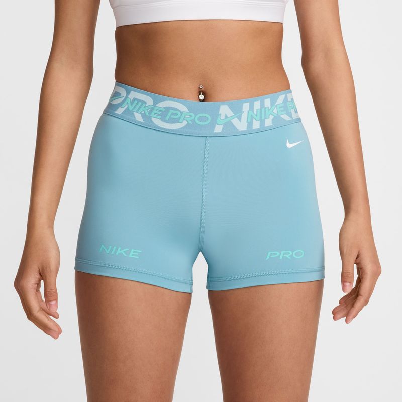Licra-nike-para-mujer-W-Np-Df-Mr-3In-Short-Tt-para-entrenamiento-color-azul.-Reverso-Sobre-Modelo