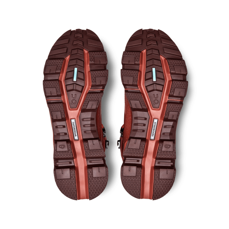 Tenis-on-para-mujer-Cloudrock-2-Waterproof-para-outdoor-color-rojo.-Suela