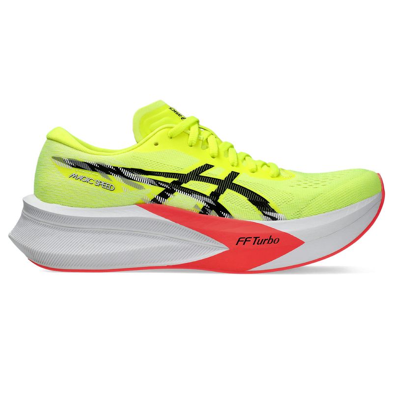 Tenis-asics-para-mujer-Magic-Speed-4-para-correr-color-amarillo.-Lateral-Externa-Derecha