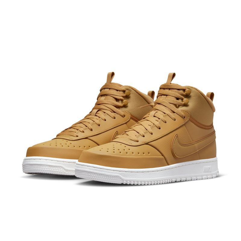 Tenis-nike-para-hombre-Nike-Court-Vision-Mid-Wntr-para-moda-color-amarillo.-Par-Alineados