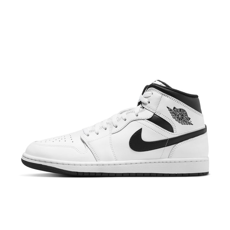 Tenis-nike-para-hombre-Air-Jordan-1-Mid-para-moda-color-blanco.-Lateral-Externa-Izquierda