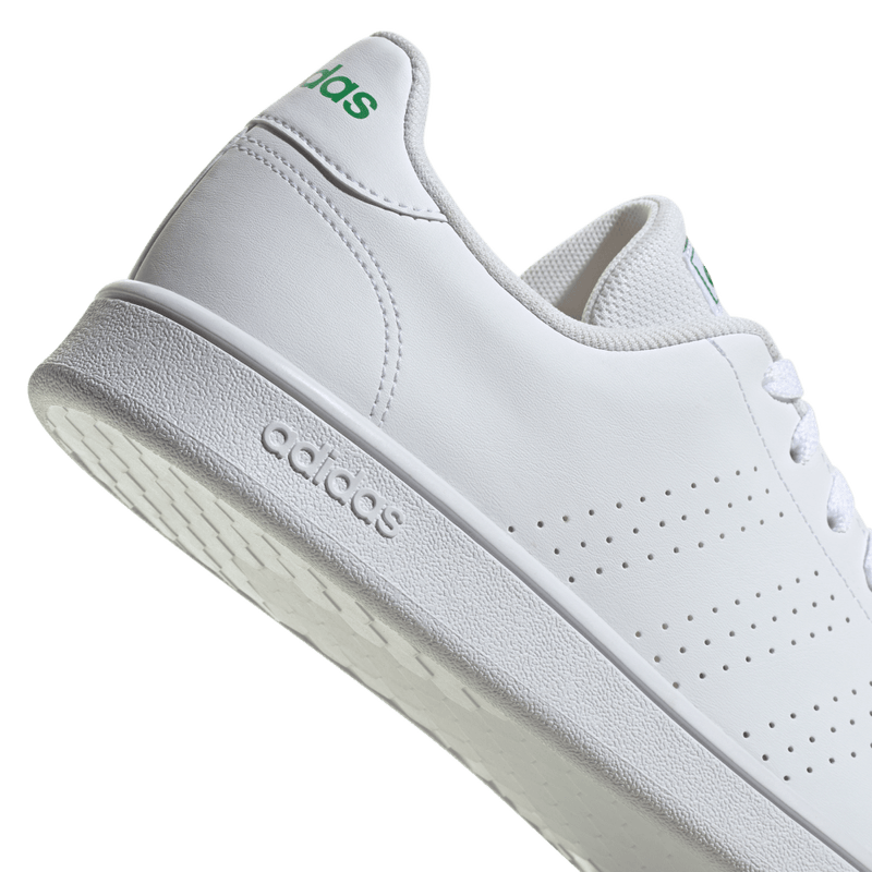 Tenis-adidas-para-hombre-Advantage-Base-para-moda-color-blanco.-Lateral-Y-Suela