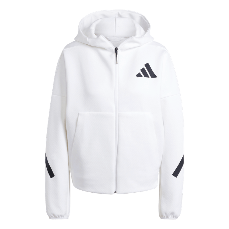 Chaqueta-adidas-para-mujer-W-Z.N.E.-Fz-para-moda-color-blanco.-Lateral-Sobre-Modelo