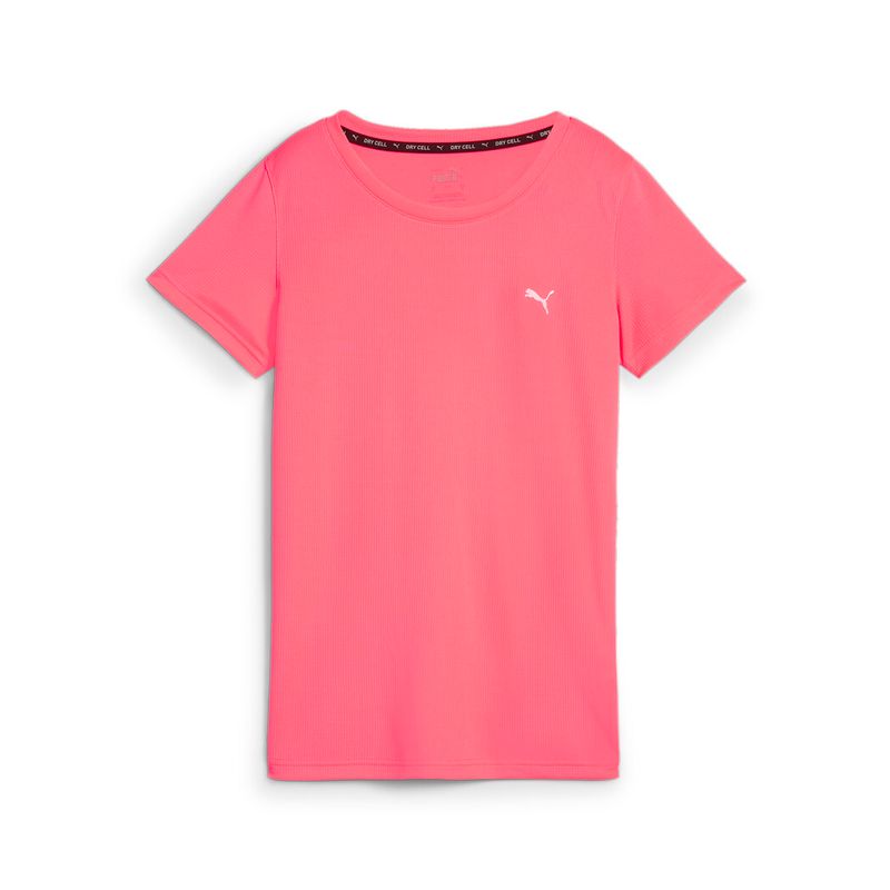 Camiseta-Manga-Corta-puma-para-mujer-Performance-Tee-W-para-entrenamiento-color-rosado.-Frente-Sin-Modelo