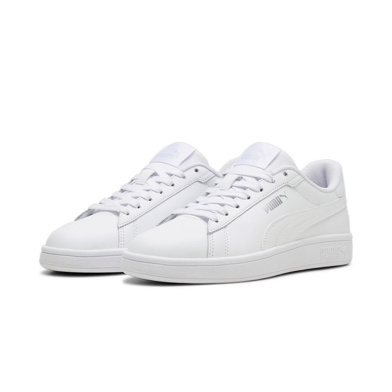 Tenis-puma-para-mujer-Puma-Smash-3.0-L-Wns-para-moda-color-blanco.-Par-Alineados
