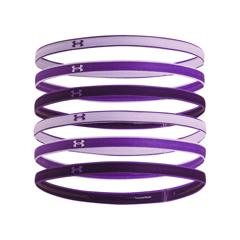 Banda-under-armour-para-mujer-Ua-Mini-Headbands--6Pk--para-entrenamiento-color-morado.-Frente-Sin-Modelo