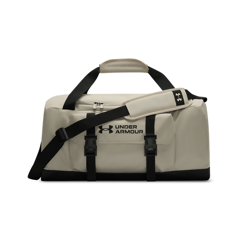 Maletin-under-armour-para-hombre-Ua-Triumph-Duffle-Sm-para-entrenamiento-color-beige.-Frente-Sin-Modelo