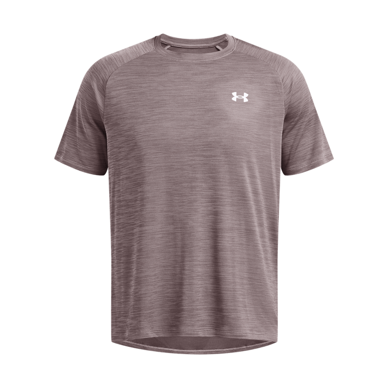 Camiseta-Manga-Corta-under-armour-para-hombre-Ua-Tech-Textured-Ss-para-entrenamiento-color-gris.-Frente-Sin-Modelo
