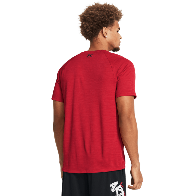 Camiseta-Manga-Corta-under-armour-para-hombre-Ua-Tech-Textured-Ss-para-entrenamiento-color-gris.-Reverso-Sin-Modelo
