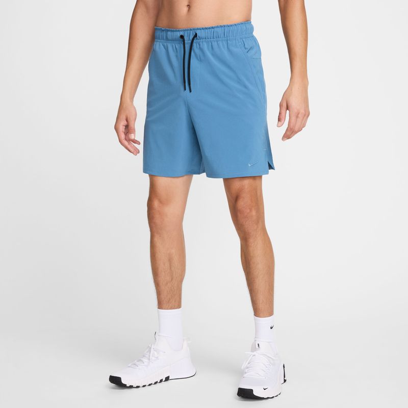 Pantaloneta-nike-para-hombre-M-Nk-Df-Unlimited-Wvn-7In-Ul-para-entrenamiento-color-azul.-Frente-Sobre-Modelo