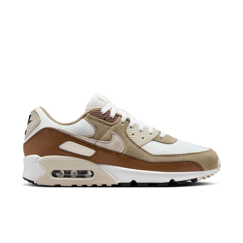 Tenis-nike-para-hombre-Air-Max-90-para-moda-color-beige.-Lateral-Externa-Derecha