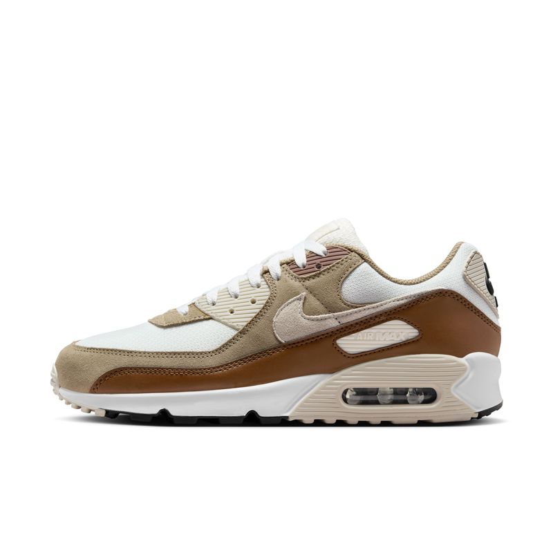 Tenis-nike-para-hombre-Air-Max-90-para-moda-color-beige.-Lateral-Interna-Izquierda
