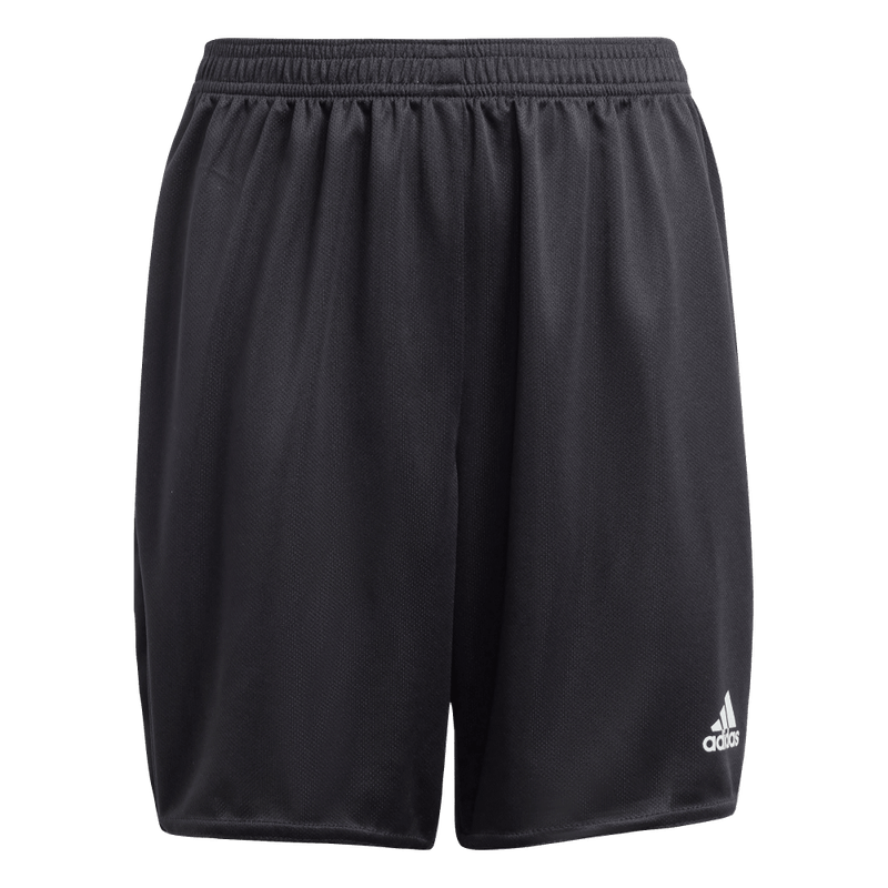 Pantaloneta-adidas-para-niño-Estro-19-Sho-Y-para-futbol-color-negro.-Frontal-Sobre-Modelo